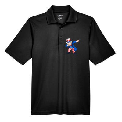 Dabbing Uncle Sam 4th of July Funny Dab Dance Men's Origin Performance Pique Polo