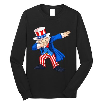 Dabbing Uncle Sam 4th of July Funny Dab Dance Long Sleeve Shirt