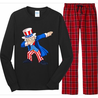 Dabbing Uncle Sam 4th of July Funny Dab Dance Long Sleeve Pajama Set