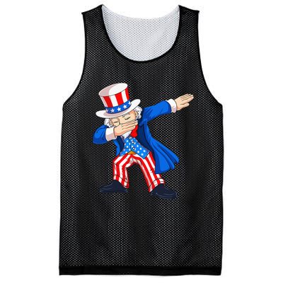 Dabbing Uncle Sam 4th of July Funny Dab Dance Mesh Reversible Basketball Jersey Tank