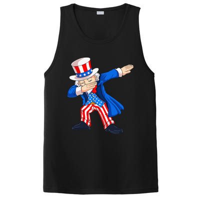 Dabbing Uncle Sam 4th of July Funny Dab Dance PosiCharge Competitor Tank