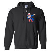 Dabbing Uncle Sam 4th of July Funny Dab Dance Full Zip Hoodie