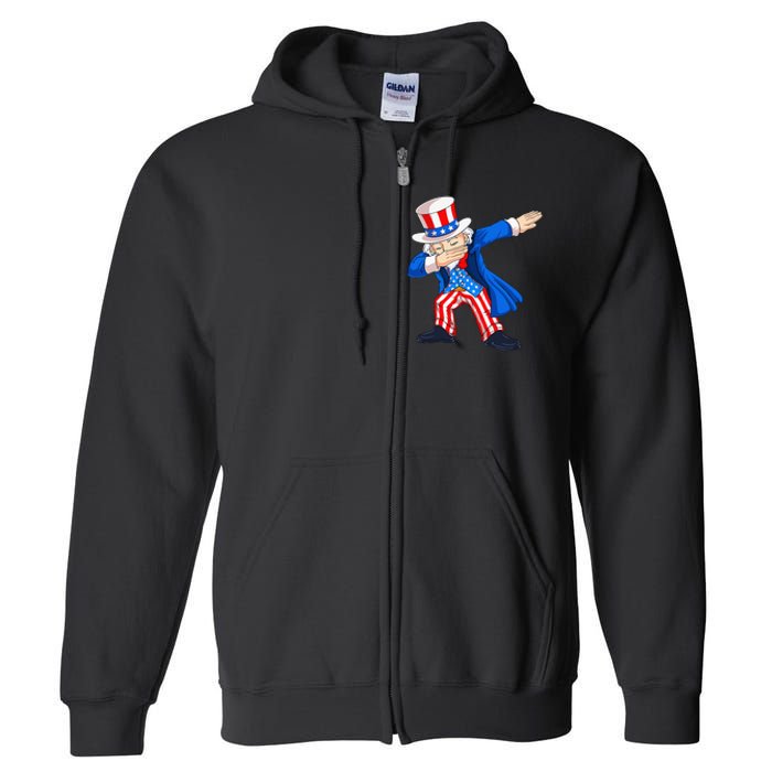 Dabbing Uncle Sam 4th of July Funny Dab Dance Full Zip Hoodie