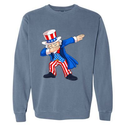 Dabbing Uncle Sam 4th of July Funny Dab Dance Garment-Dyed Sweatshirt