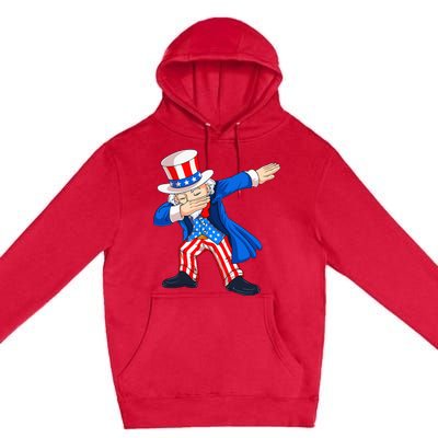 Dabbing Uncle Sam 4th of July Funny Dab Dance Premium Pullover Hoodie