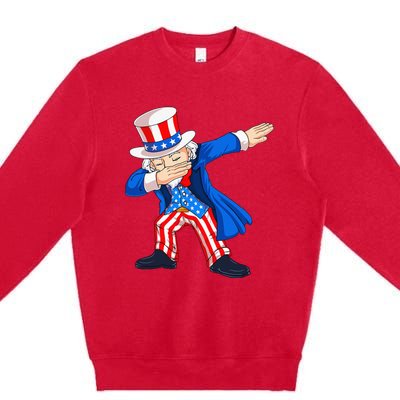 Dabbing Uncle Sam 4th of July Funny Dab Dance Premium Crewneck Sweatshirt