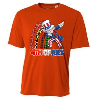 Dabbing Uncle Sam Rainbow 4th Of July Patriotic Gift Cooling Performance Crew T-Shirt