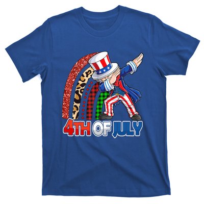 Dabbing Uncle Sam Rainbow 4th Of July Patriotic Gift T-Shirt