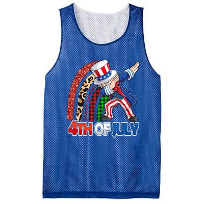 Dabbing Uncle Sam Rainbow 4th Of July Patriotic Gift Mesh Reversible Basketball Jersey Tank