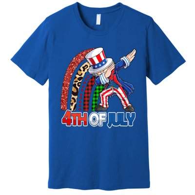 Dabbing Uncle Sam Rainbow 4th Of July Patriotic Gift Premium T-Shirt