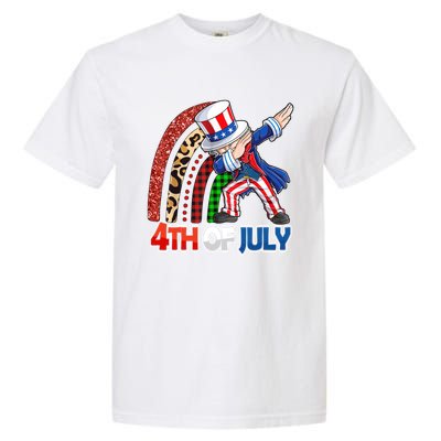 Dabbing Uncle Sam Rainbow 4th Of July Patriotic Gift Garment-Dyed Heavyweight T-Shirt