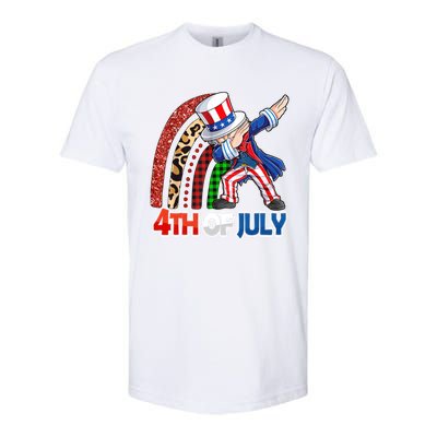 Dabbing Uncle Sam Rainbow 4th Of July Patriotic Gift Softstyle CVC T-Shirt