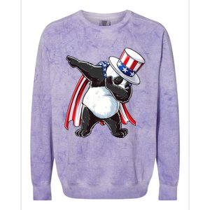 Dabbing Uncle Sam Panda 4th Of July Colorblast Crewneck Sweatshirt