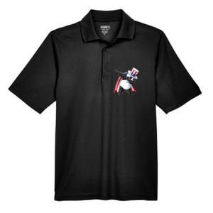 Dabbing Uncle Sam Panda 4th Of July Men's Origin Performance Pique Polo