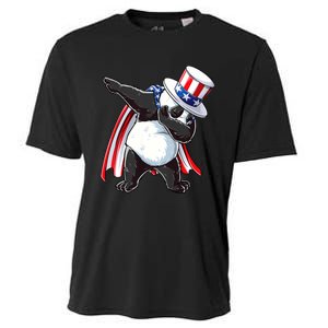 Dabbing Uncle Sam Panda 4th Of July Cooling Performance Crew T-Shirt