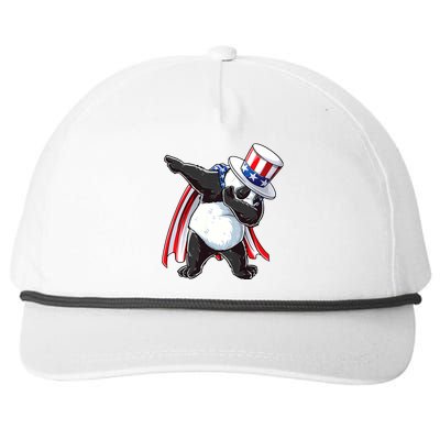 Dabbing Uncle Sam Panda 4th Of July Snapback Five-Panel Rope Hat