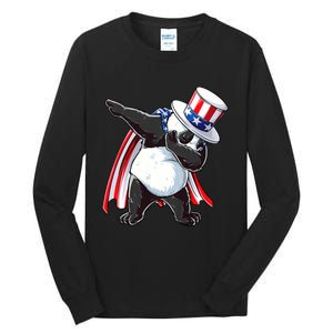 Dabbing Uncle Sam Panda 4th Of July Tall Long Sleeve T-Shirt