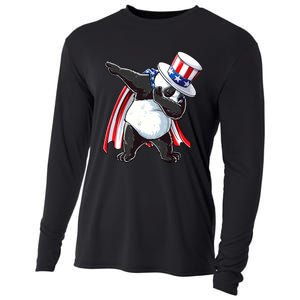 Dabbing Uncle Sam Panda 4th Of July Cooling Performance Long Sleeve Crew