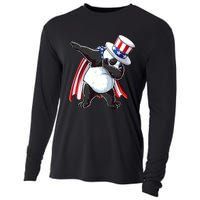 Dabbing Uncle Sam Panda 4th Of July Cooling Performance Long Sleeve Crew