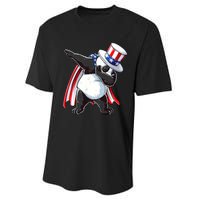 Dabbing Uncle Sam Panda 4th Of July Performance Sprint T-Shirt