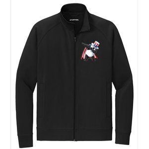 Dabbing Uncle Sam Panda 4th Of July Stretch Full-Zip Cadet Jacket