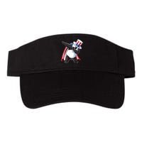 Dabbing Uncle Sam Panda 4th Of July Valucap Bio-Washed Visor