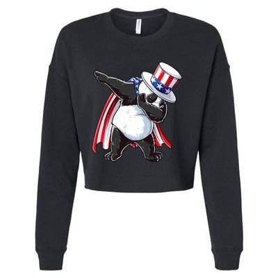 Dabbing Uncle Sam Panda 4th Of July Cropped Pullover Crew