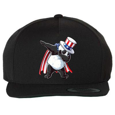 Dabbing Uncle Sam Panda 4th Of July Wool Snapback Cap