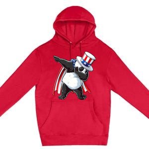 Dabbing Uncle Sam Panda 4th Of July Premium Pullover Hoodie