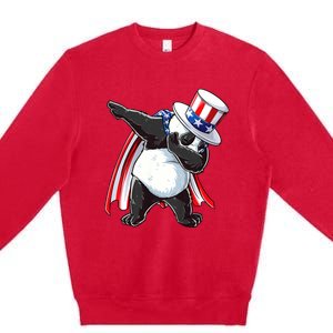 Dabbing Uncle Sam Panda 4th Of July Premium Crewneck Sweatshirt