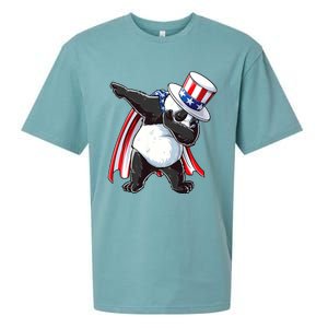 Dabbing Uncle Sam Panda 4th Of July Sueded Cloud Jersey T-Shirt