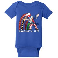 Dabbing Uncle Sam Rainbow 4th Of July Patriotic Gift Baby Bodysuit