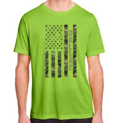 Dallas United States Distressed Camo w US Flag Adult ChromaSoft Performance T-Shirt