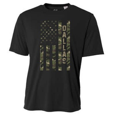 Dallas United States Distressed Camo w US Flag Cooling Performance Crew T-Shirt