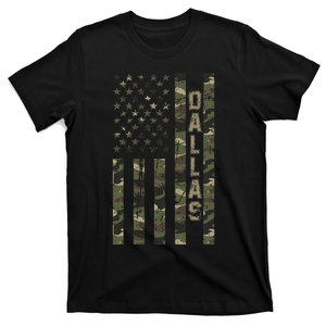 Dallas United States Distressed Camo w US Flag T-Shirt