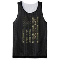 Dallas United States Distressed Camo w US Flag Mesh Reversible Basketball Jersey Tank