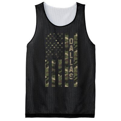 Dallas United States Distressed Camo w US Flag Mesh Reversible Basketball Jersey Tank