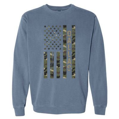 Dallas United States Distressed Camo w US Flag Garment-Dyed Sweatshirt