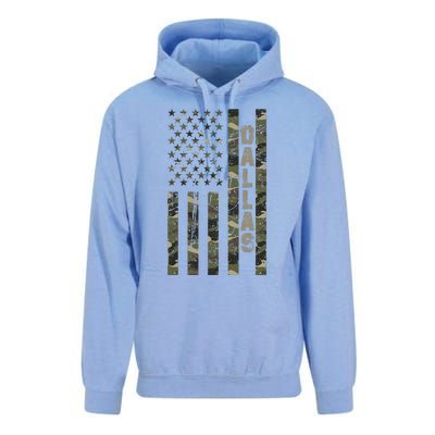 Dallas United States Distressed Camo w US Flag Unisex Surf Hoodie