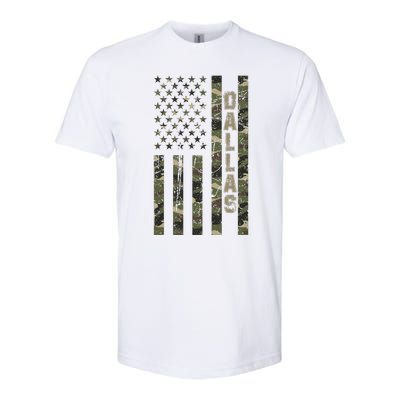 Dallas United States Distressed Camo w US Flag Softstyle® CVC T-Shirt