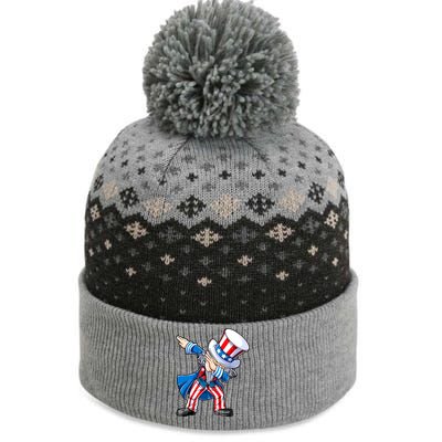 Dabbing Uncle Sam 4th Of July Funny Dab Dance The Baniff Cuffed Pom Beanie