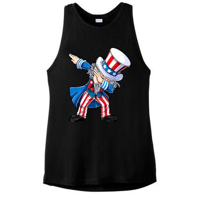 Dabbing Uncle Sam 4th Of July Funny Dab Dance Ladies PosiCharge Tri-Blend Wicking Tank