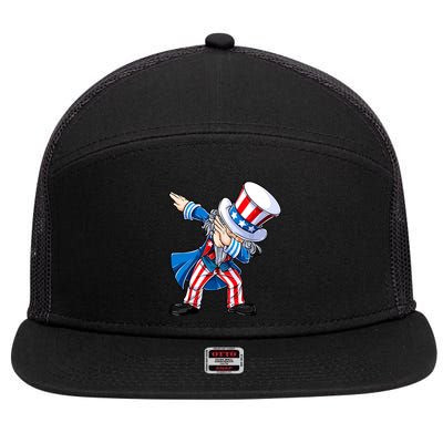 Dabbing Uncle Sam 4th Of July Funny Dab Dance 7 Panel Mesh Trucker Snapback Hat