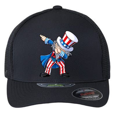 Dabbing Uncle Sam 4th Of July Funny Dab Dance Flexfit Unipanel Trucker Cap