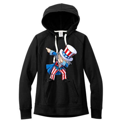 Dabbing Uncle Sam 4th Of July Funny Dab Dance Women's Fleece Hoodie