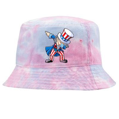 Dabbing Uncle Sam 4th Of July Funny Dab Dance Tie-Dyed Bucket Hat