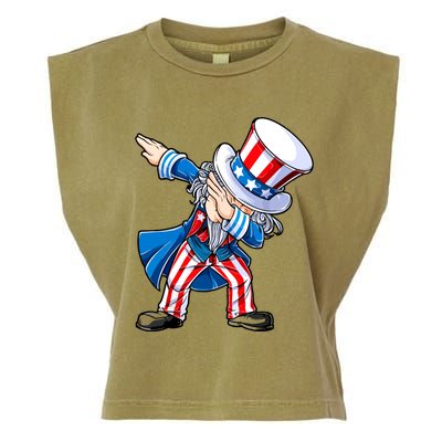 Dabbing Uncle Sam 4th Of July Funny Dab Dance Garment-Dyed Women's Muscle Tee