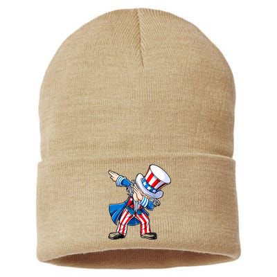 Dabbing Uncle Sam 4th Of July Funny Dab Dance Sustainable Knit Beanie