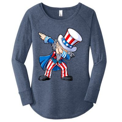 Dabbing Uncle Sam 4th Of July Funny Dab Dance Women's Perfect Tri Tunic Long Sleeve Shirt