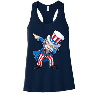 Dabbing Uncle Sam 4th Of July Funny Dab Dance Women's Racerback Tank